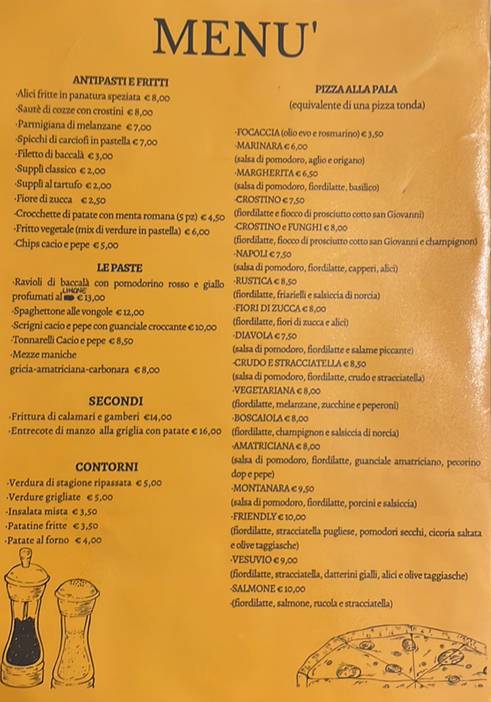 Ristorante Pizzeria Friendly меню