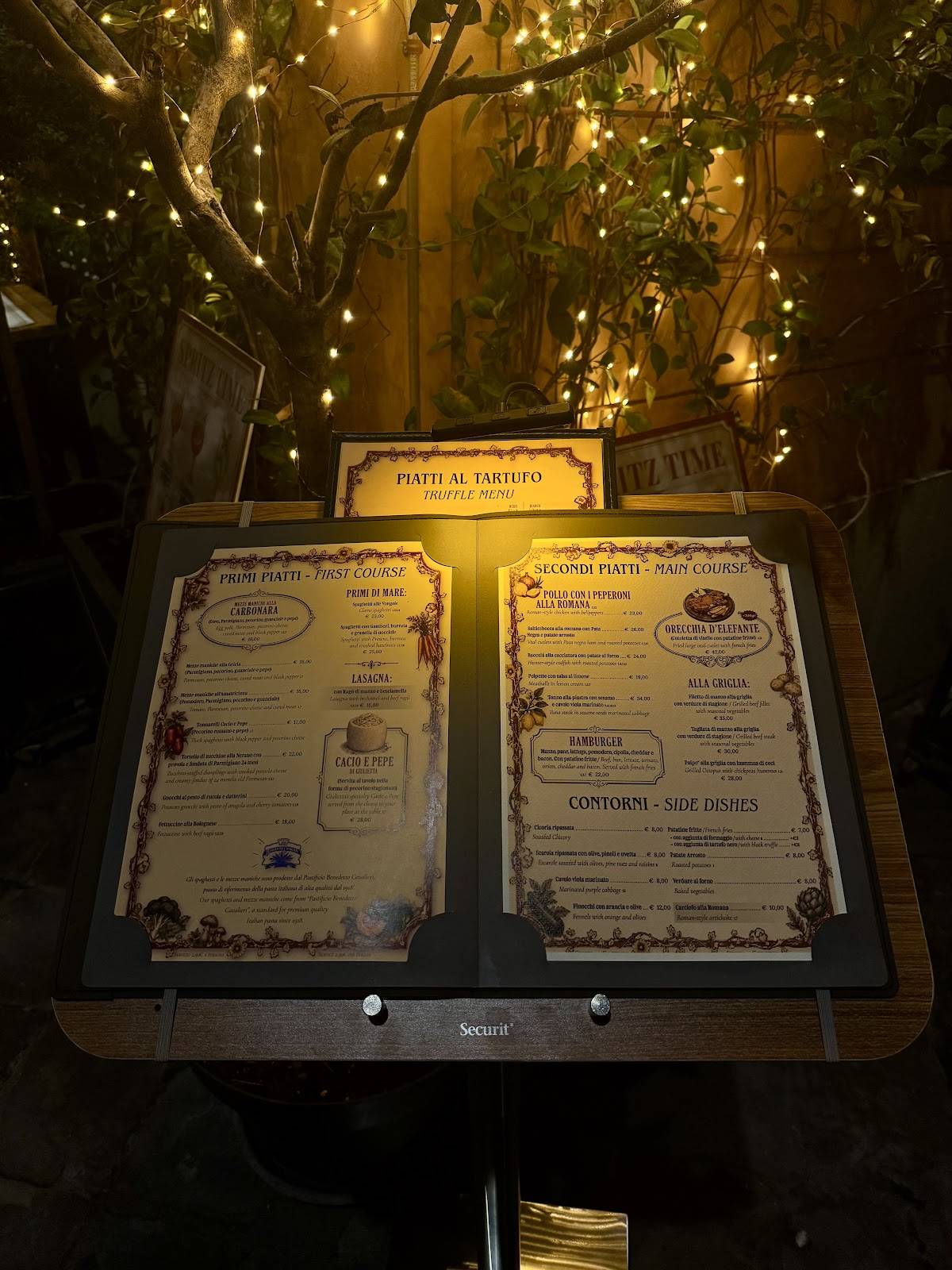 Giulietta alle Carrozze Ristorante меню