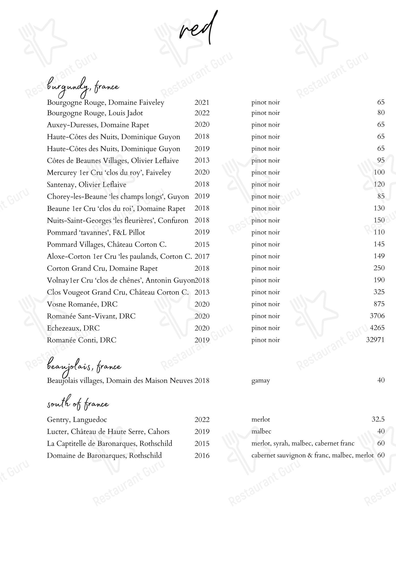 菜单 ресторана Restaurant, Hotel & Spa Savarin