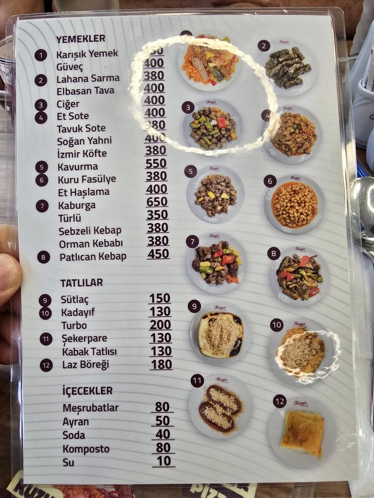 Huzur Pide & Kebap меню