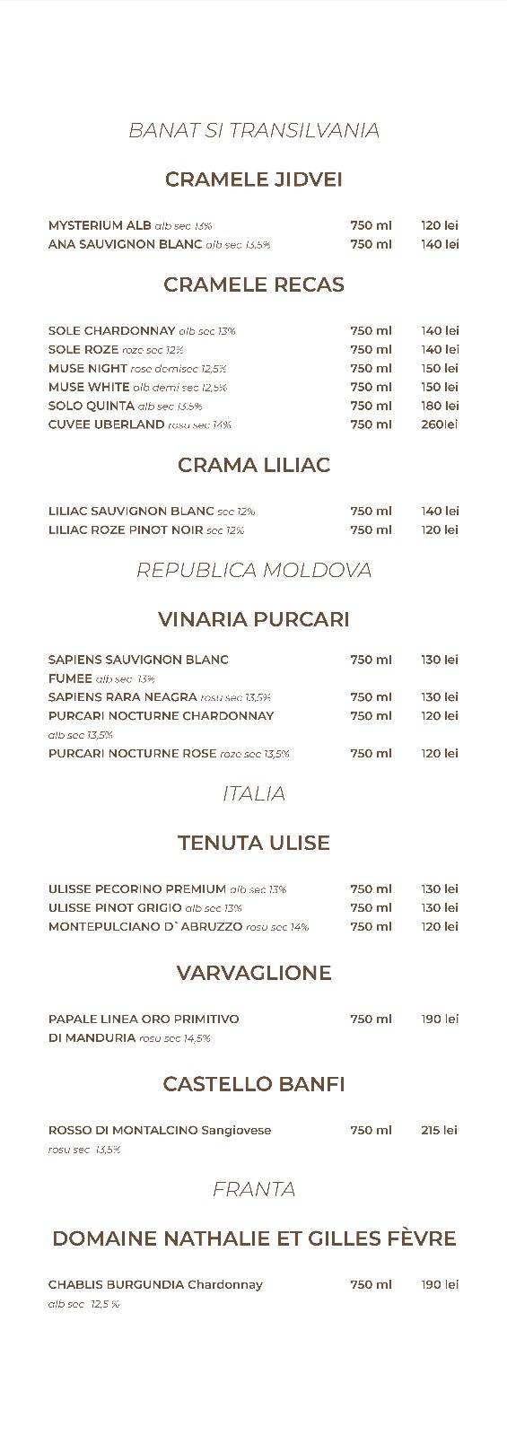 Restaurant Hyperbare меню