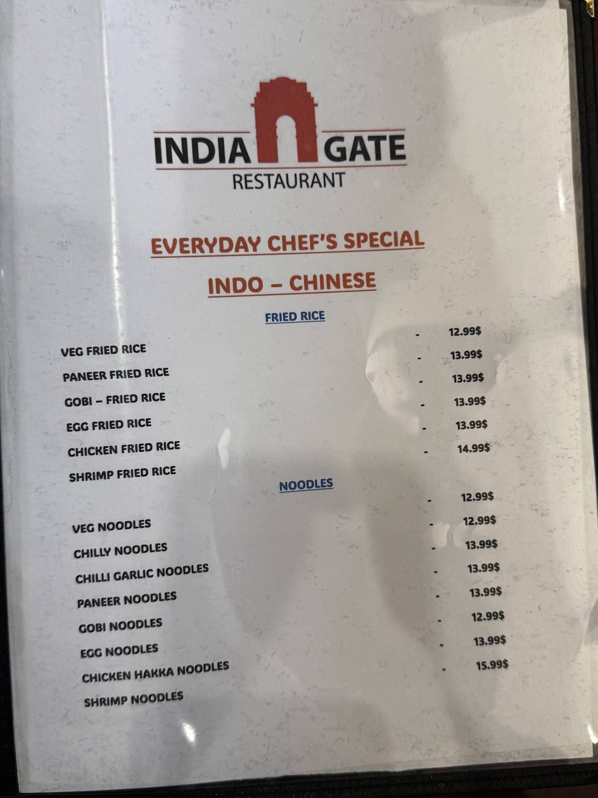 India Gate меню