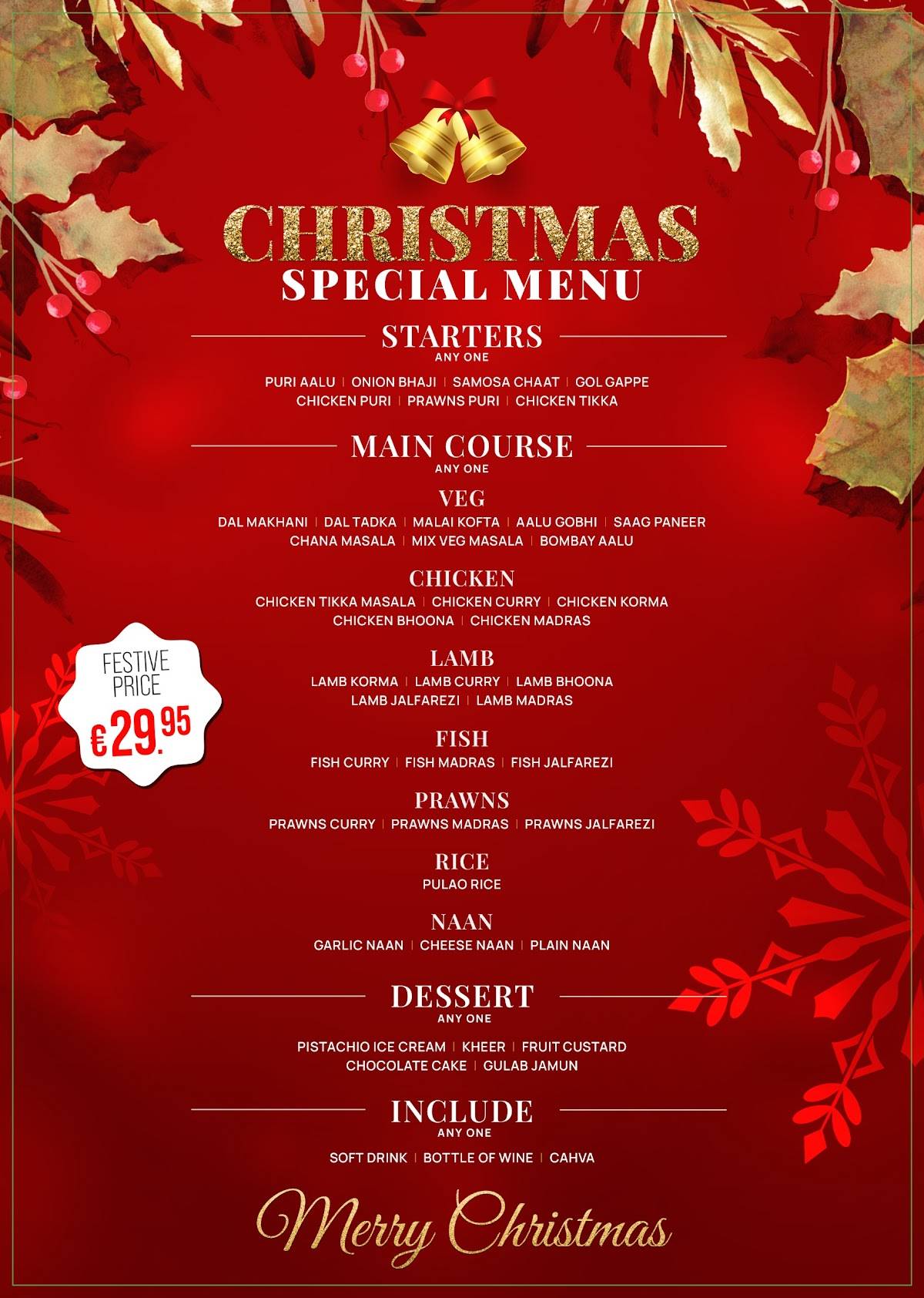 Restaurant Indian Bar & Grill меню