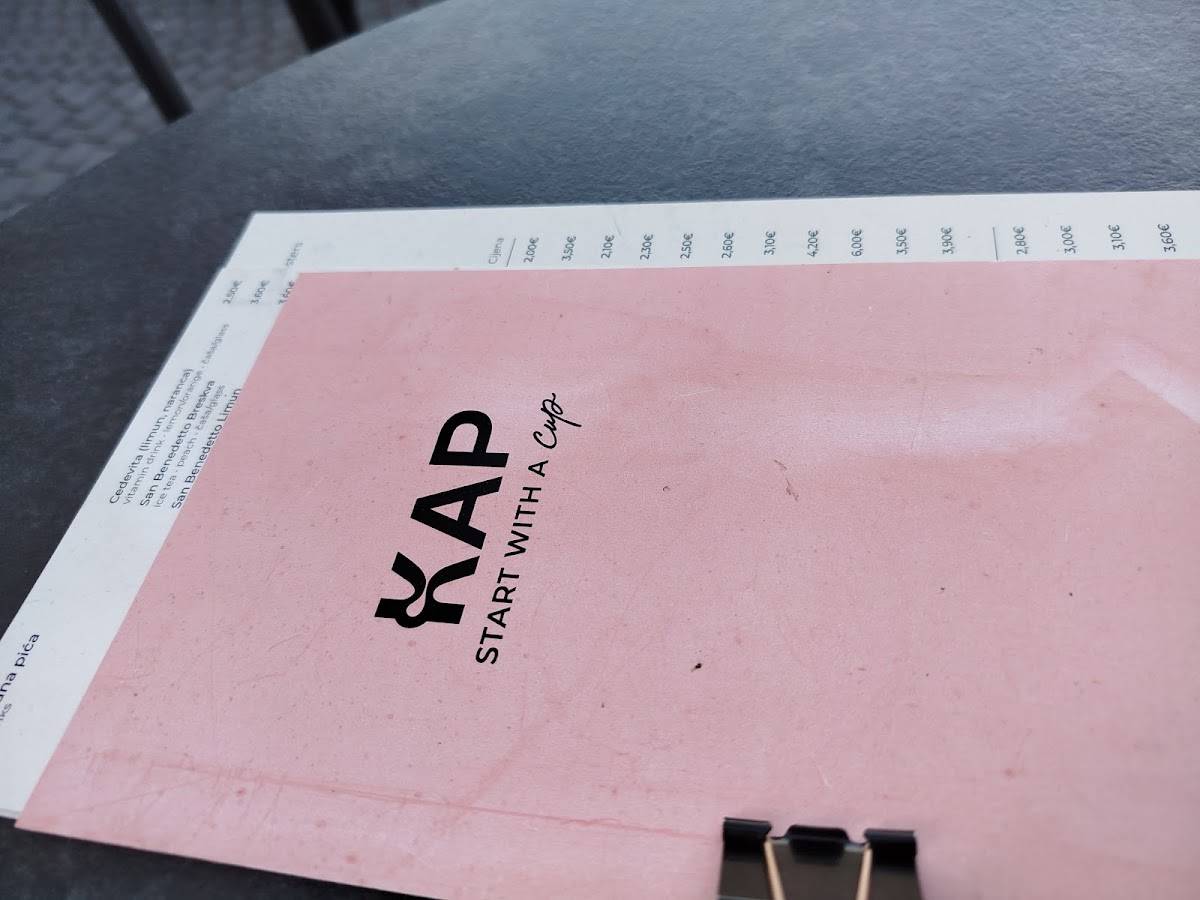 KAP COFFEE меню