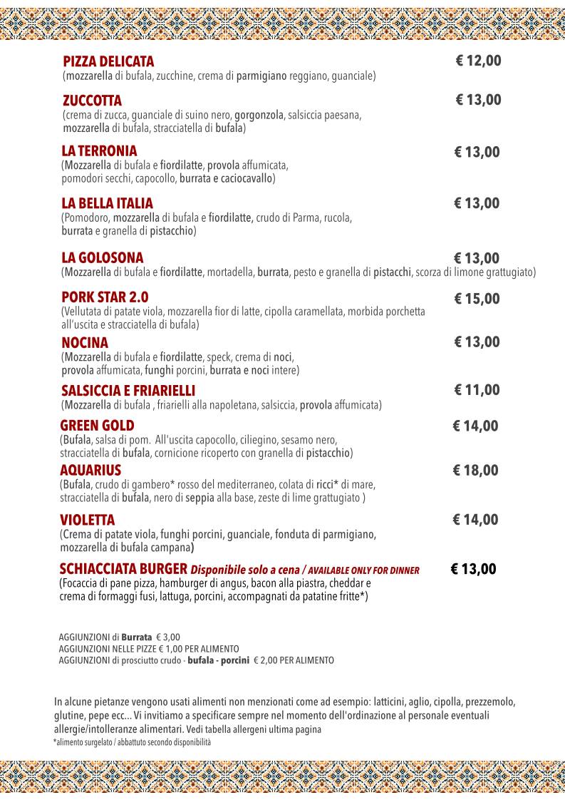LA ROCCA ALBERGO RISTORANTE SALA RICEVIMENTI PIZZERIA меню