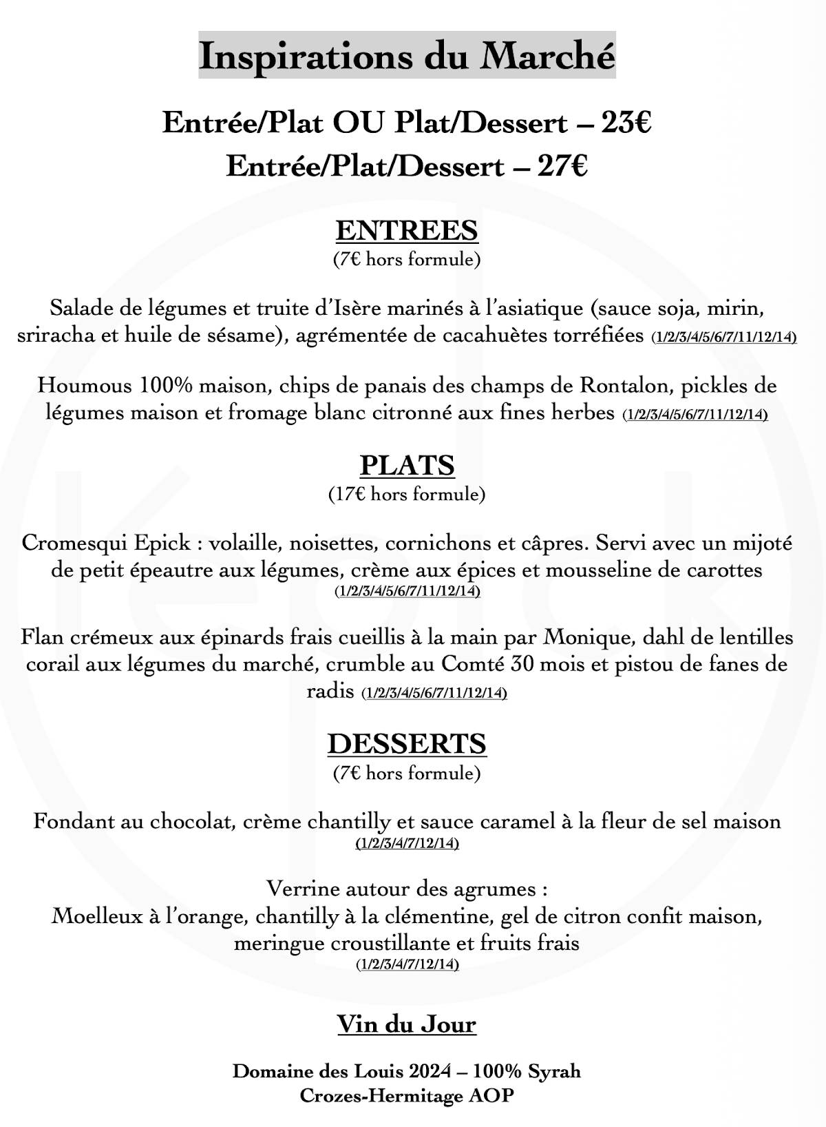 L'Epick меню