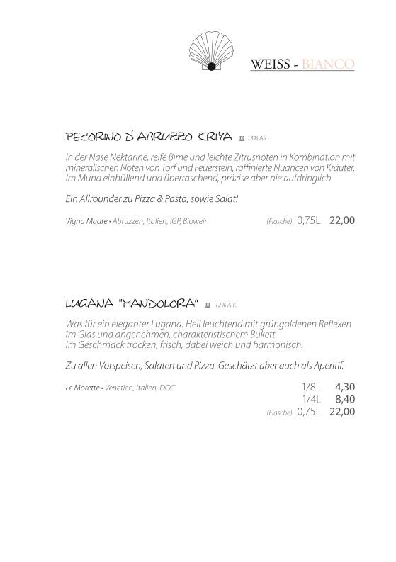 La Perla Ristorante Pizzeria меню
