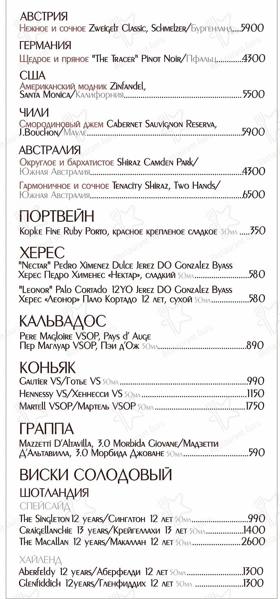 Ле гриль меню