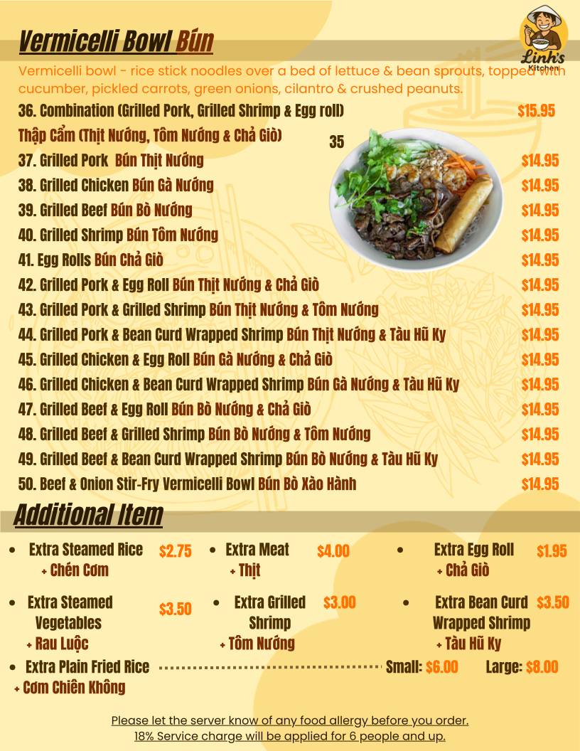 Linh’s Kitchen меню