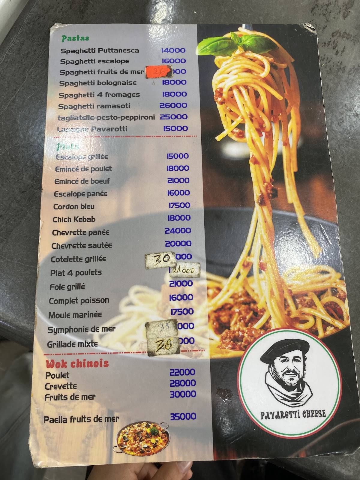 Pavarotti Cheese Rades Italien & Mundo меню