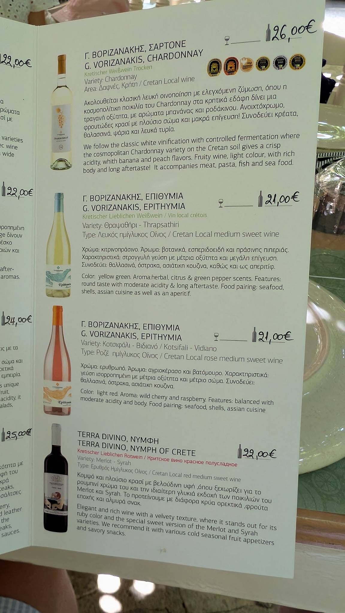 Petra Restaurant Rethymno меню