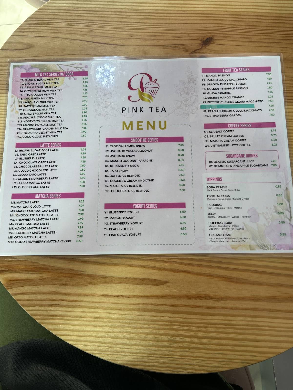 Pink Tea STL меню
