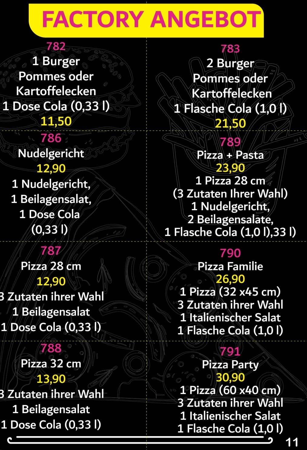 Pizza-Factory Rastatt меню