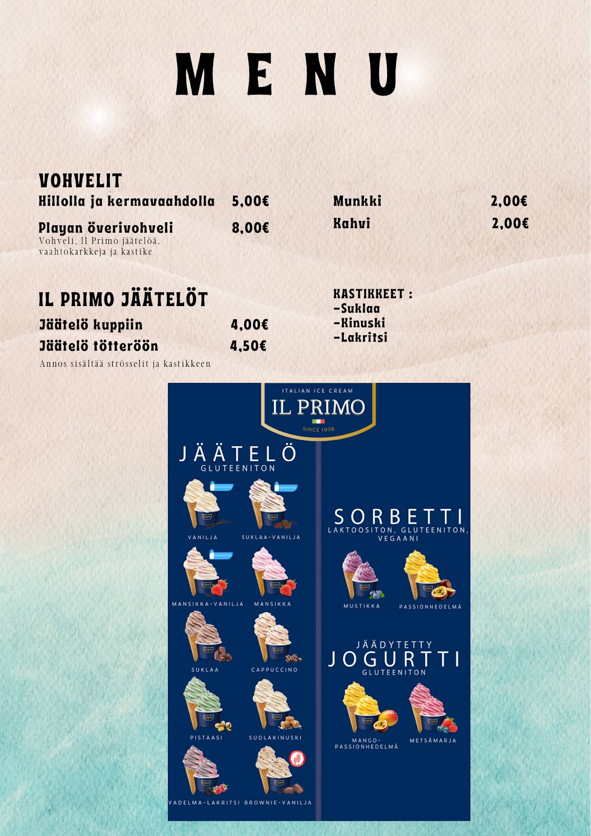 Ravintola Playa Del Raisio меню