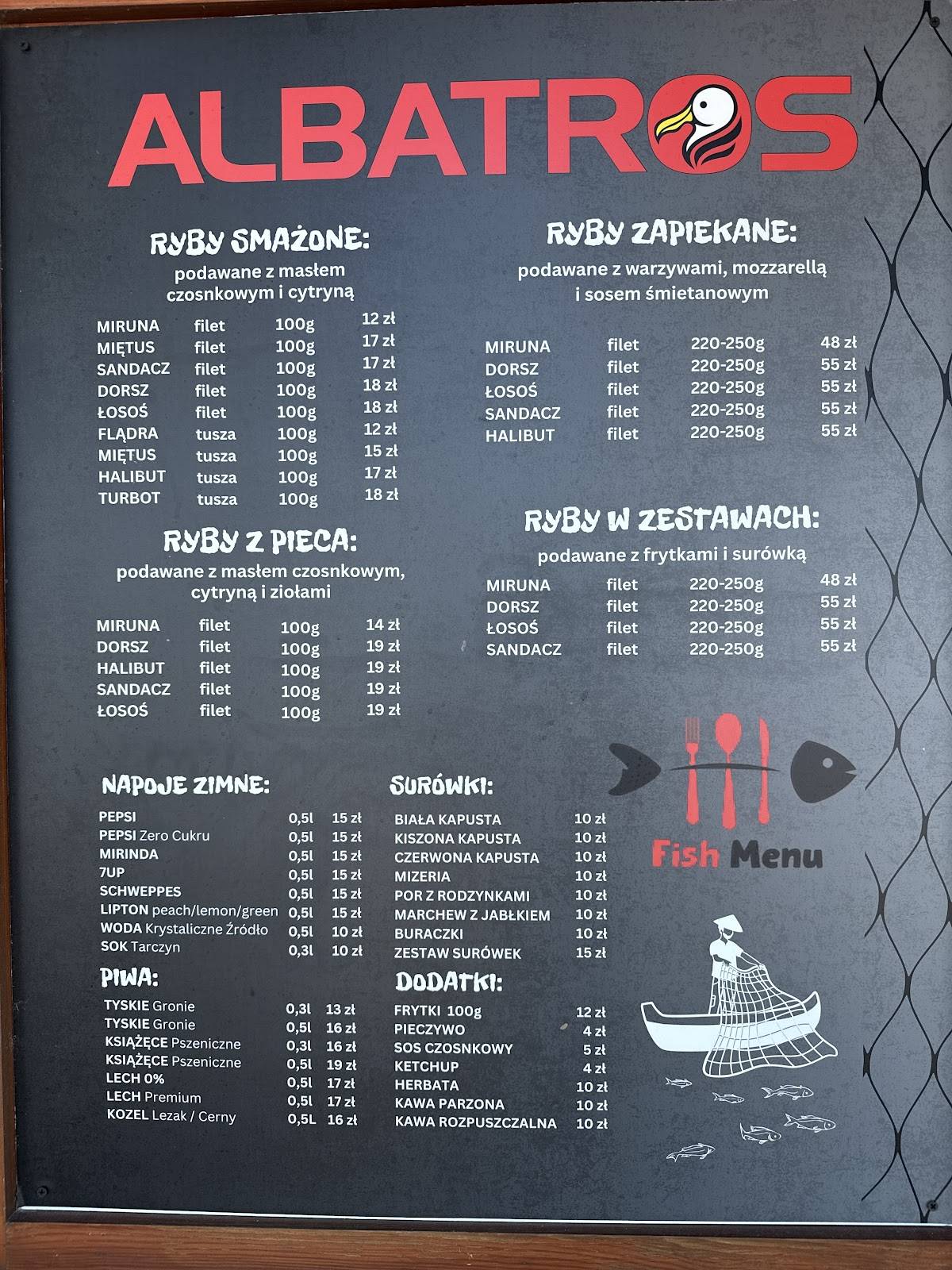 Restauracja ALBATROS меню