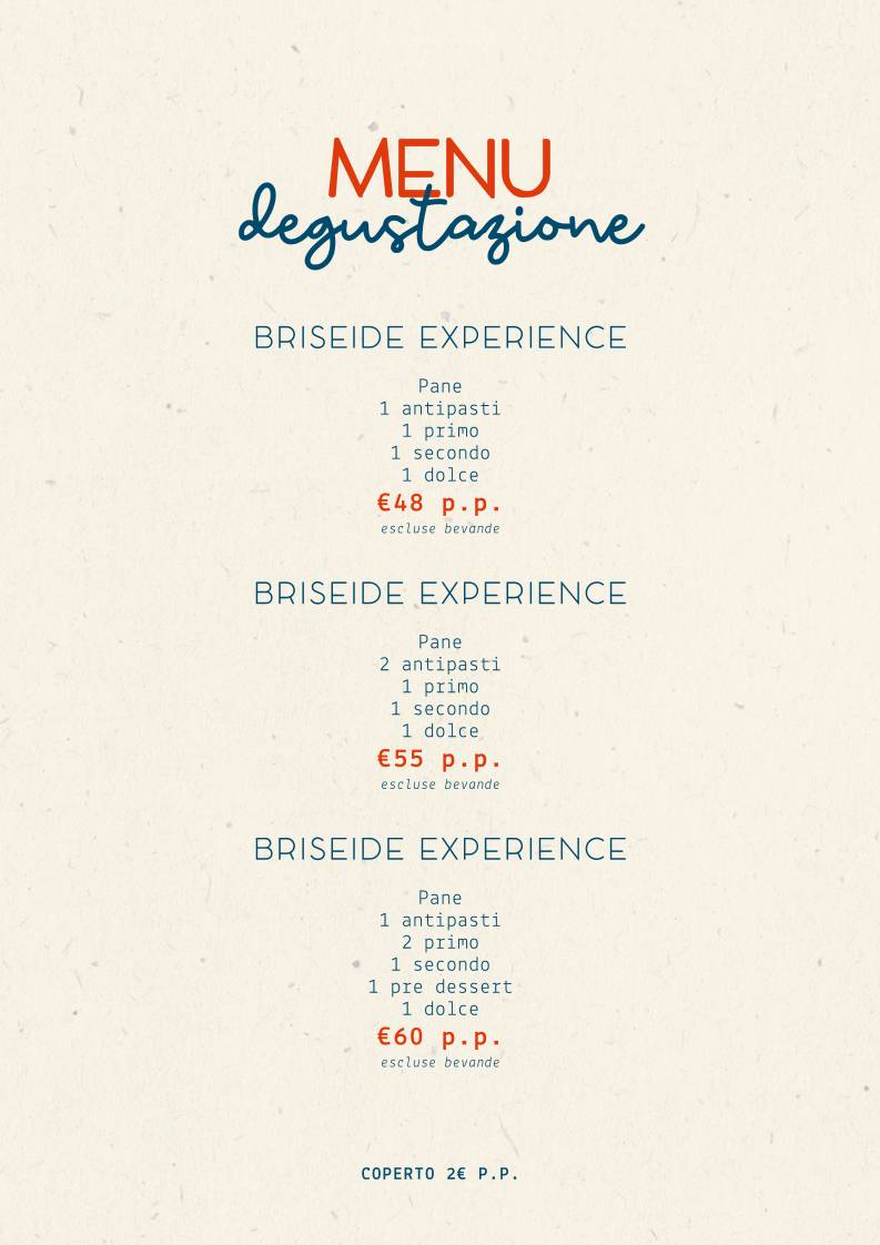 Ristorante Briseide меню