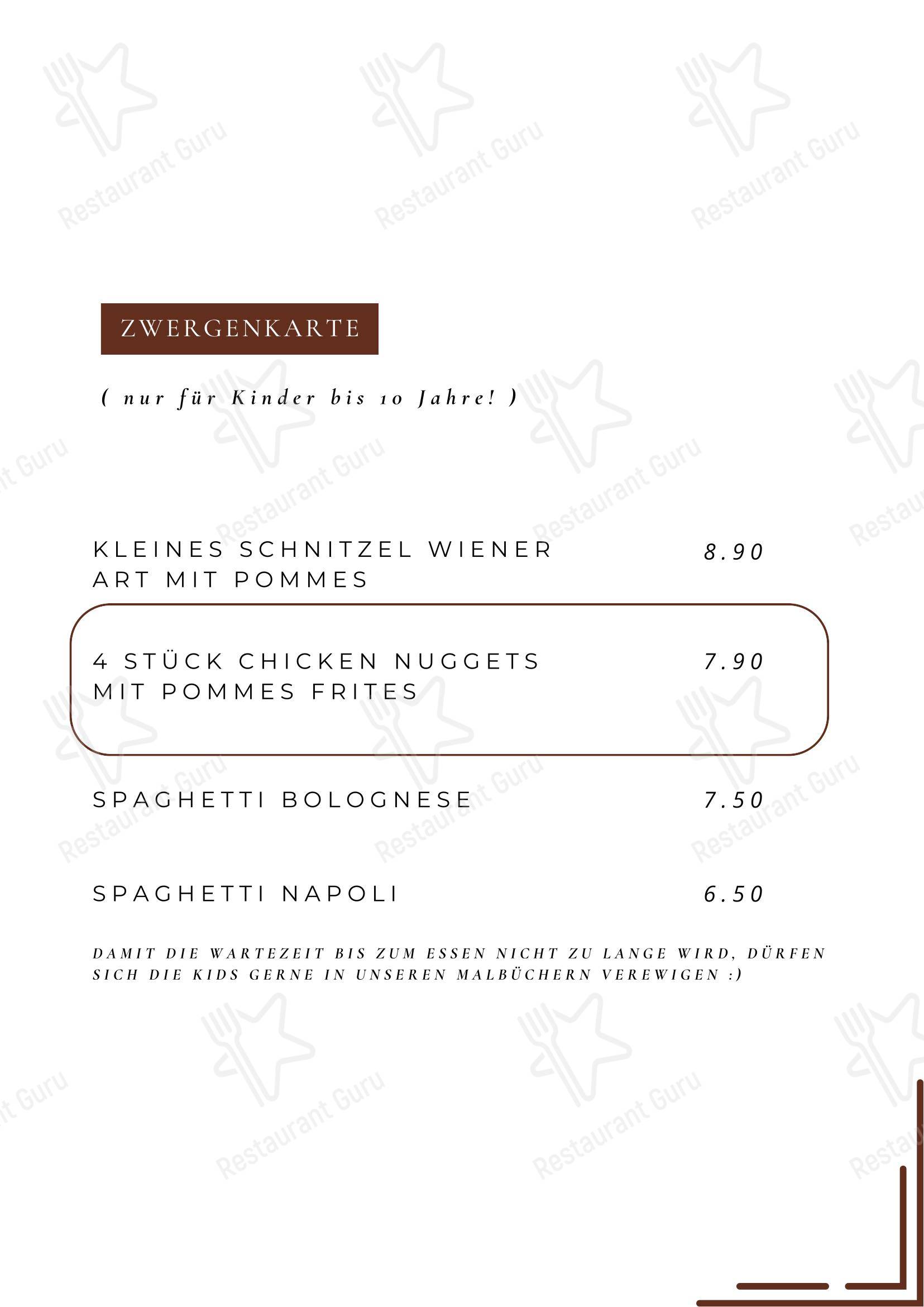 Меню ресторана Restaurant Rococo - Меню напитков