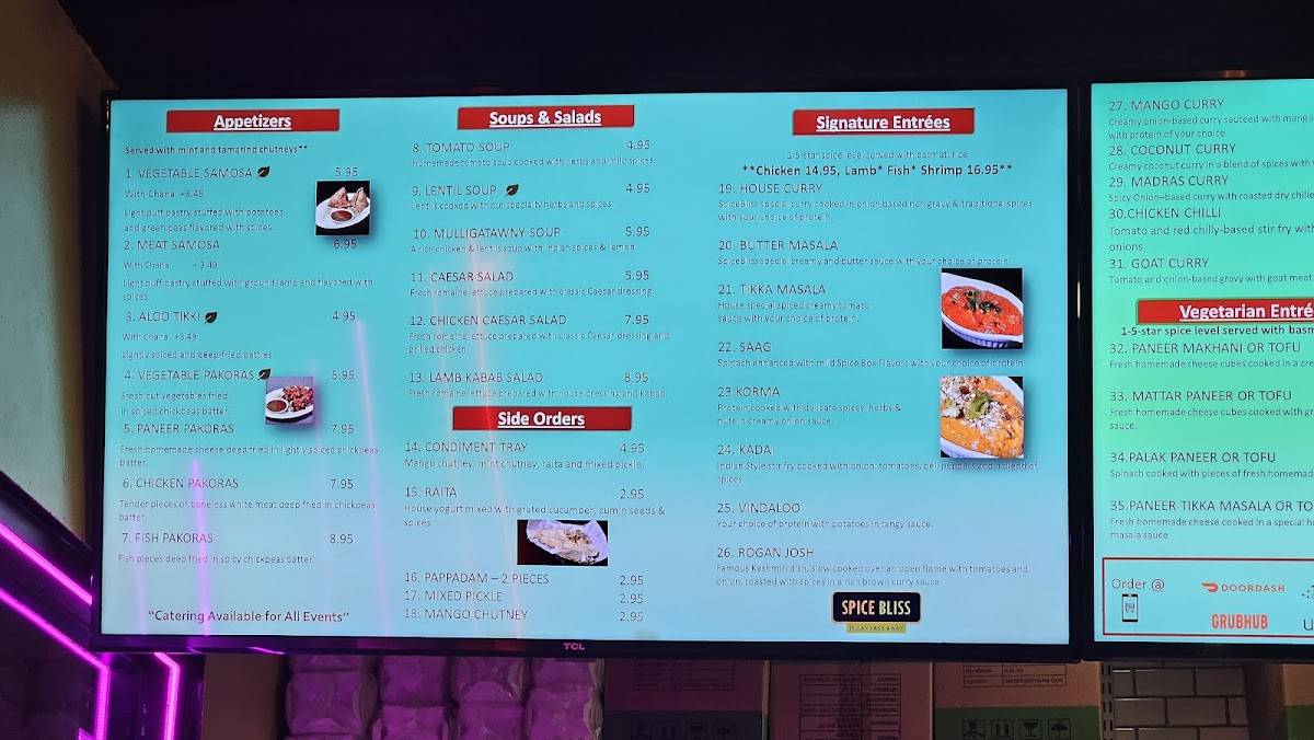 SPICE BLISS (INDIAN TAKE AWAY) меню