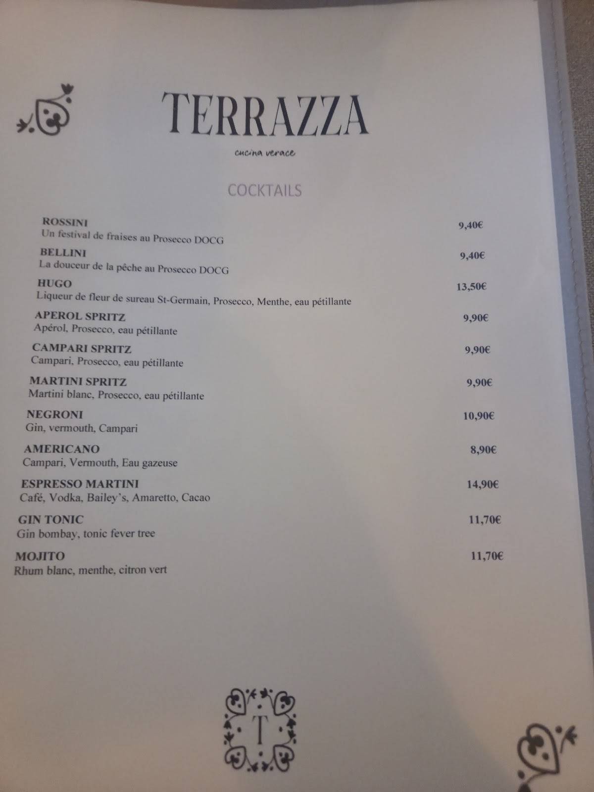TERRAZZA меню