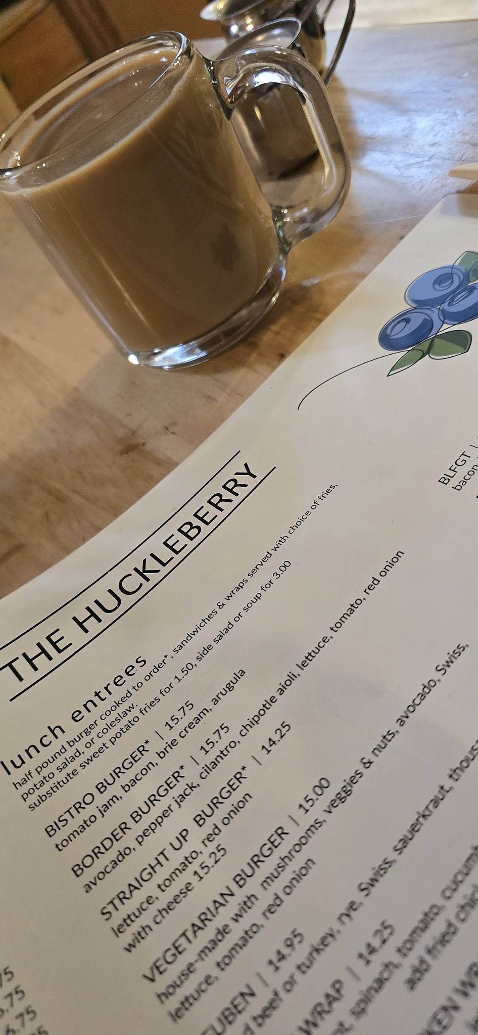 The Huckleberry меню