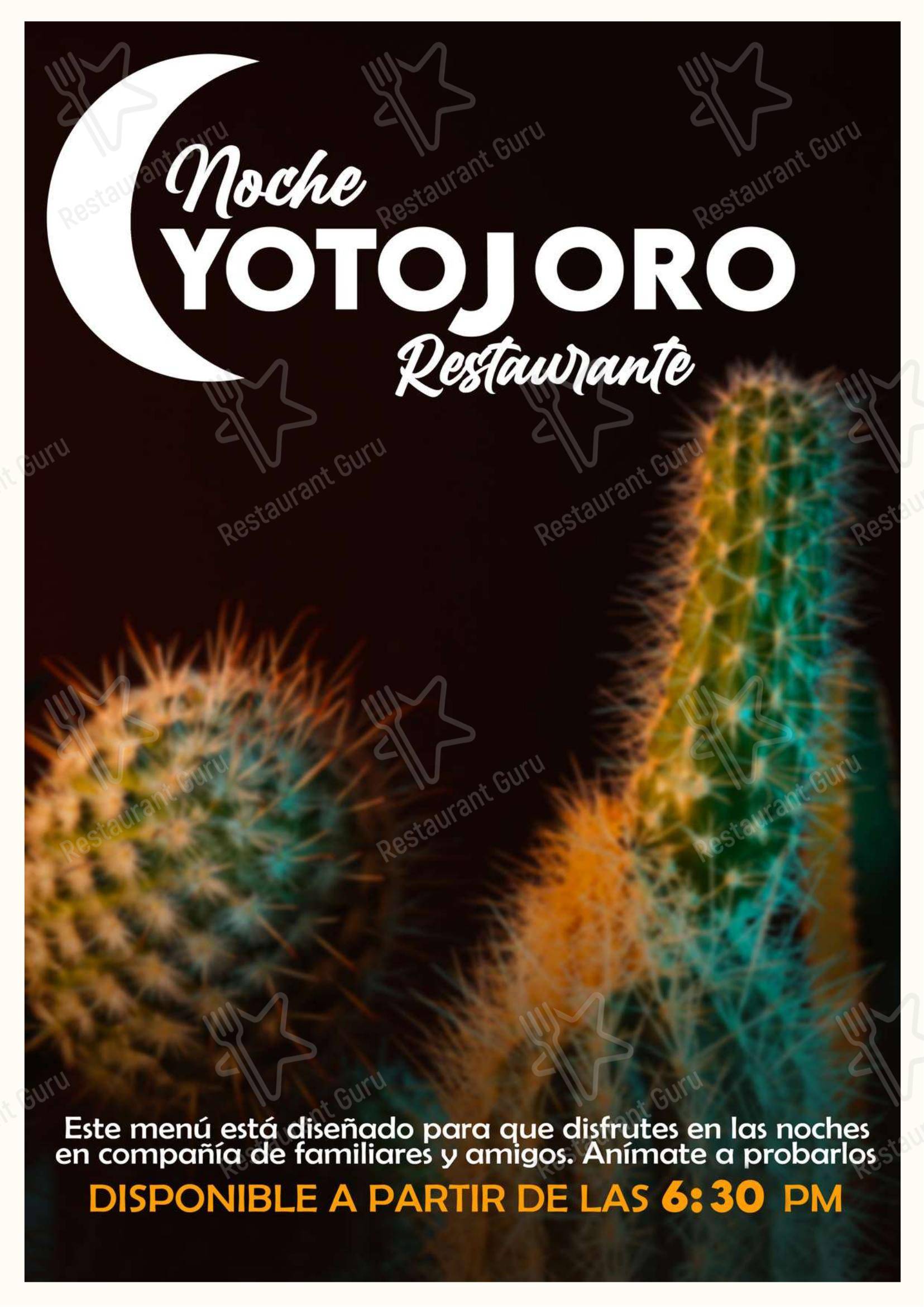 Restaurante Yotojoro в Риоаче - Меню