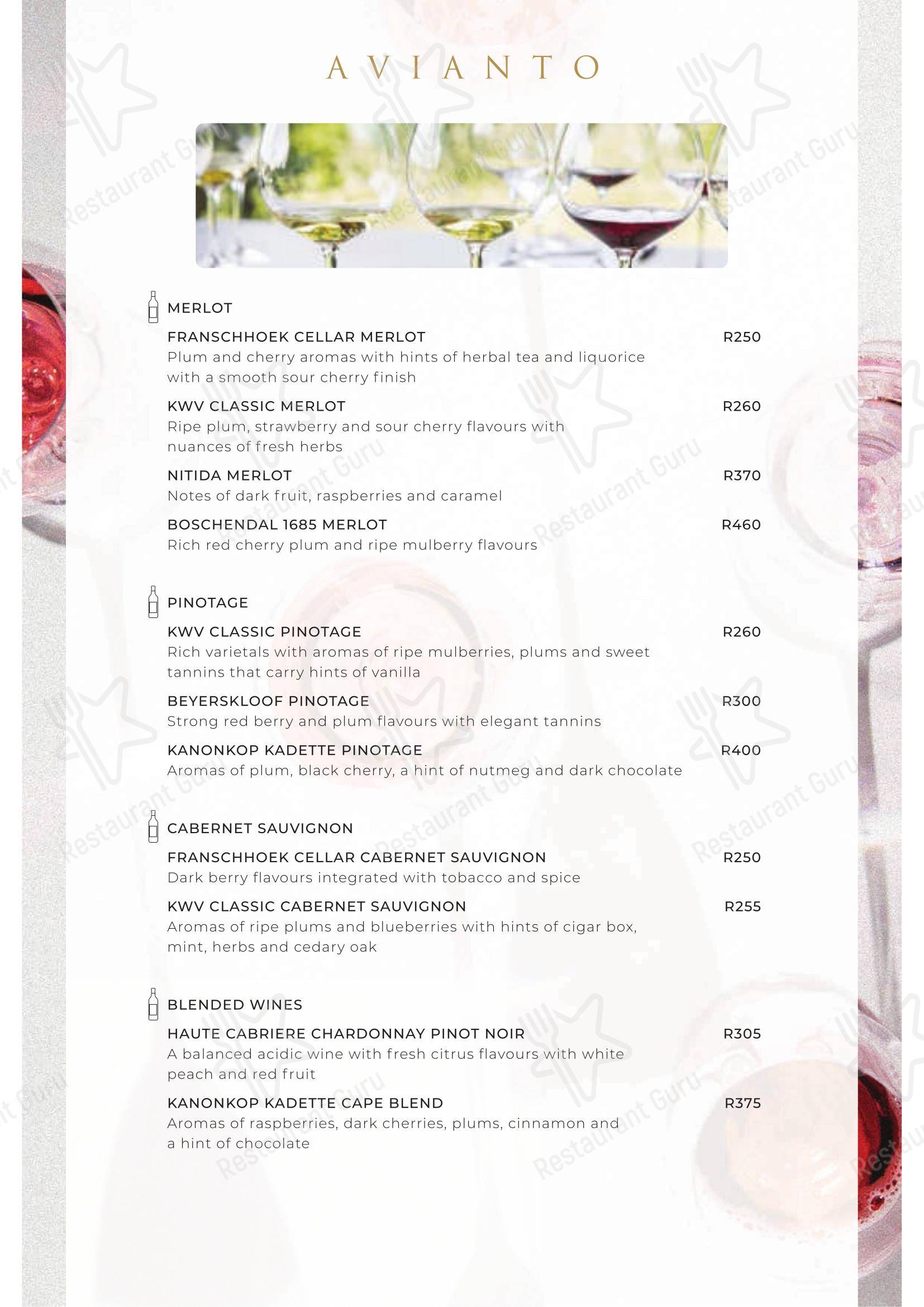 Restaurant Cielo @ Avianto в Рудепурте - Takeaway Menu