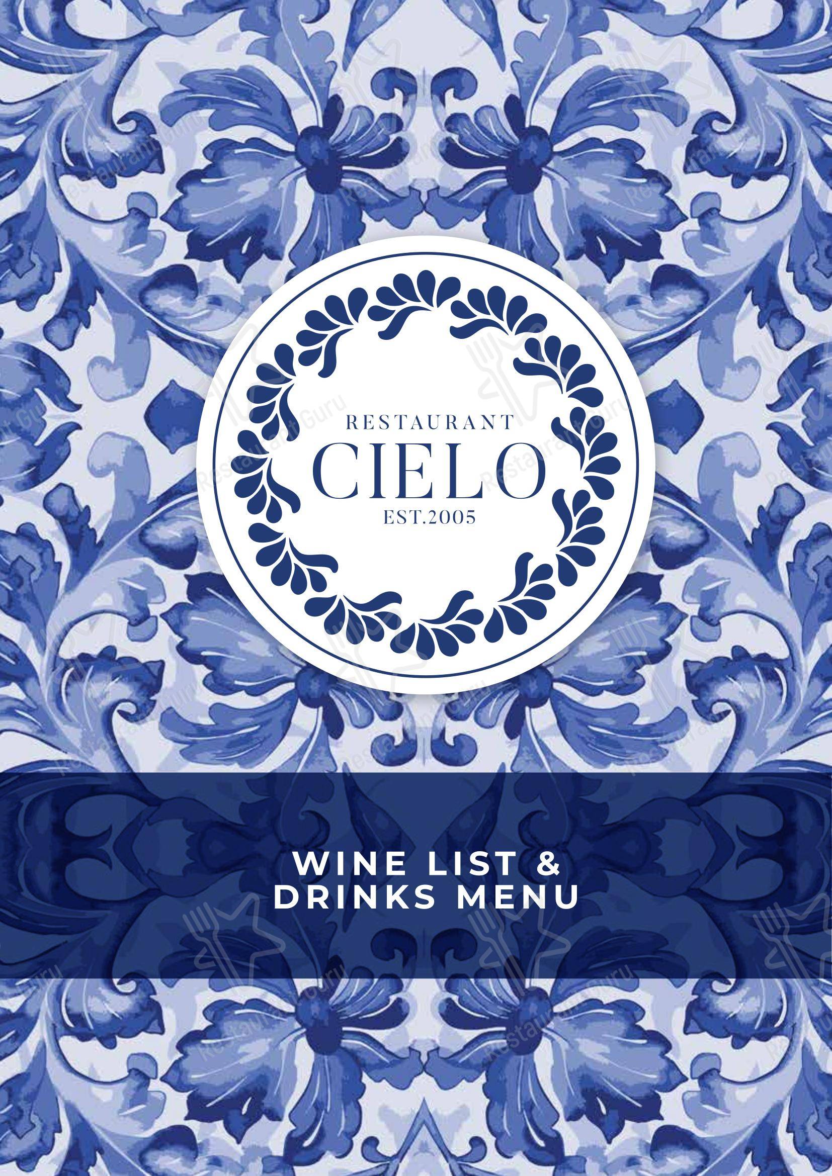 Restaurant Cielo @ Avianto в Рудепурте - Carte menu