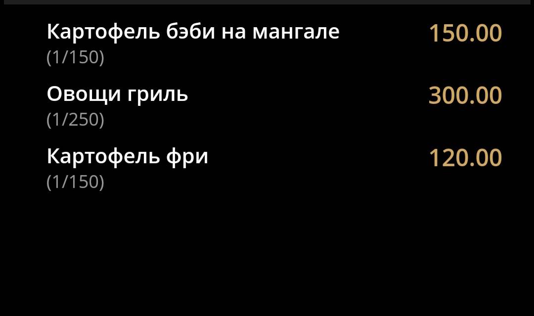Ричмонд меню