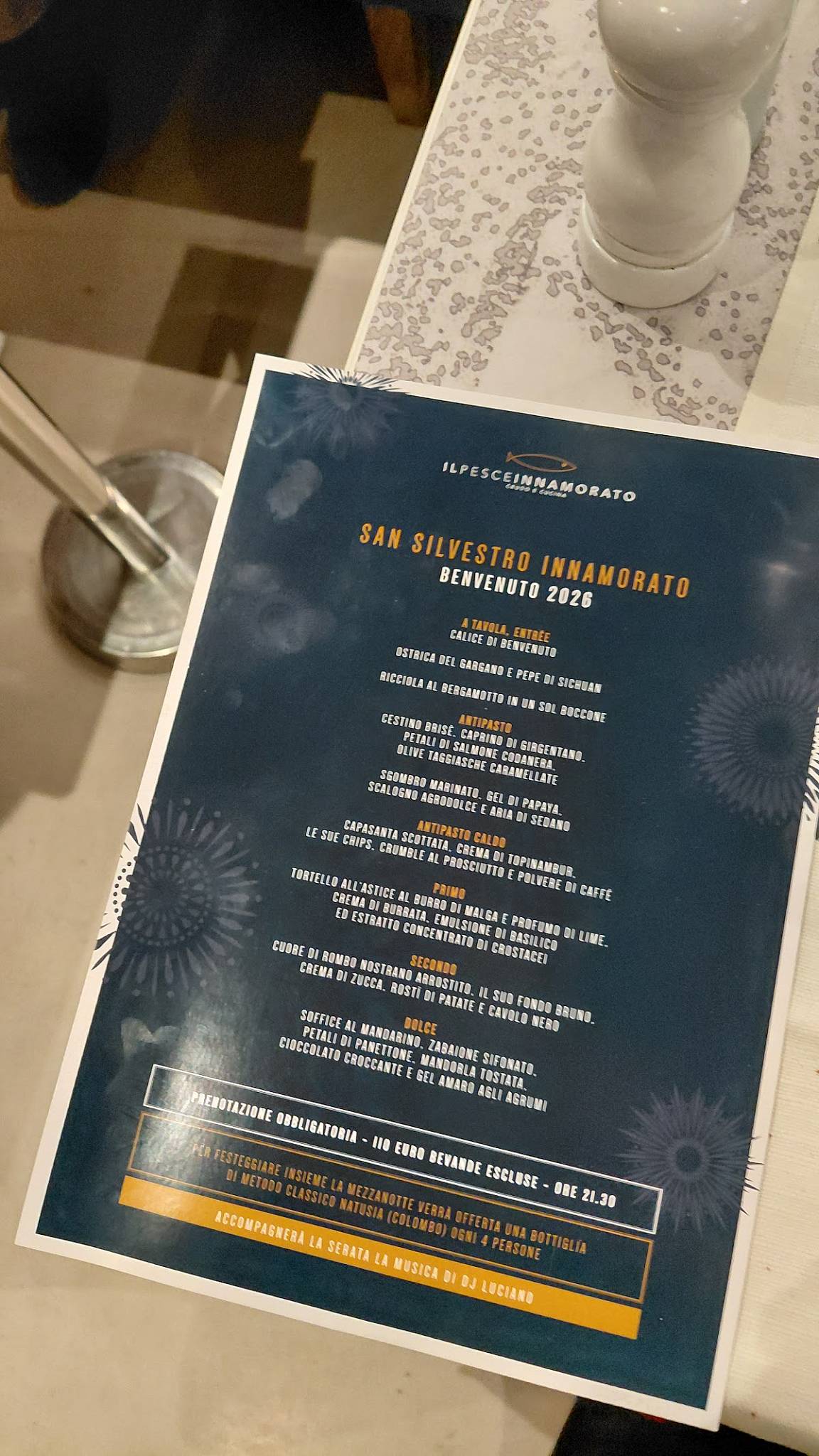 Ristorante Il Pesce Innamorato меню