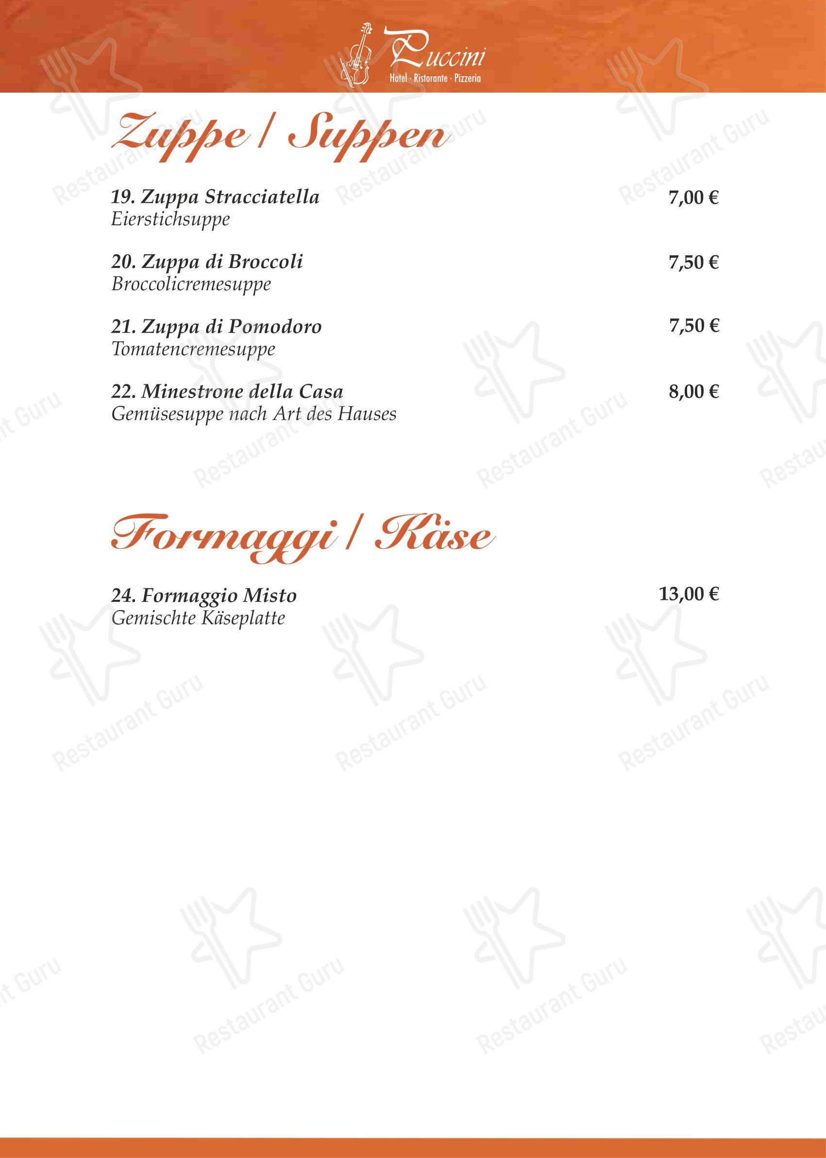 Ristorante & Hotel Puccini Rastatt в Раштатте - Меню