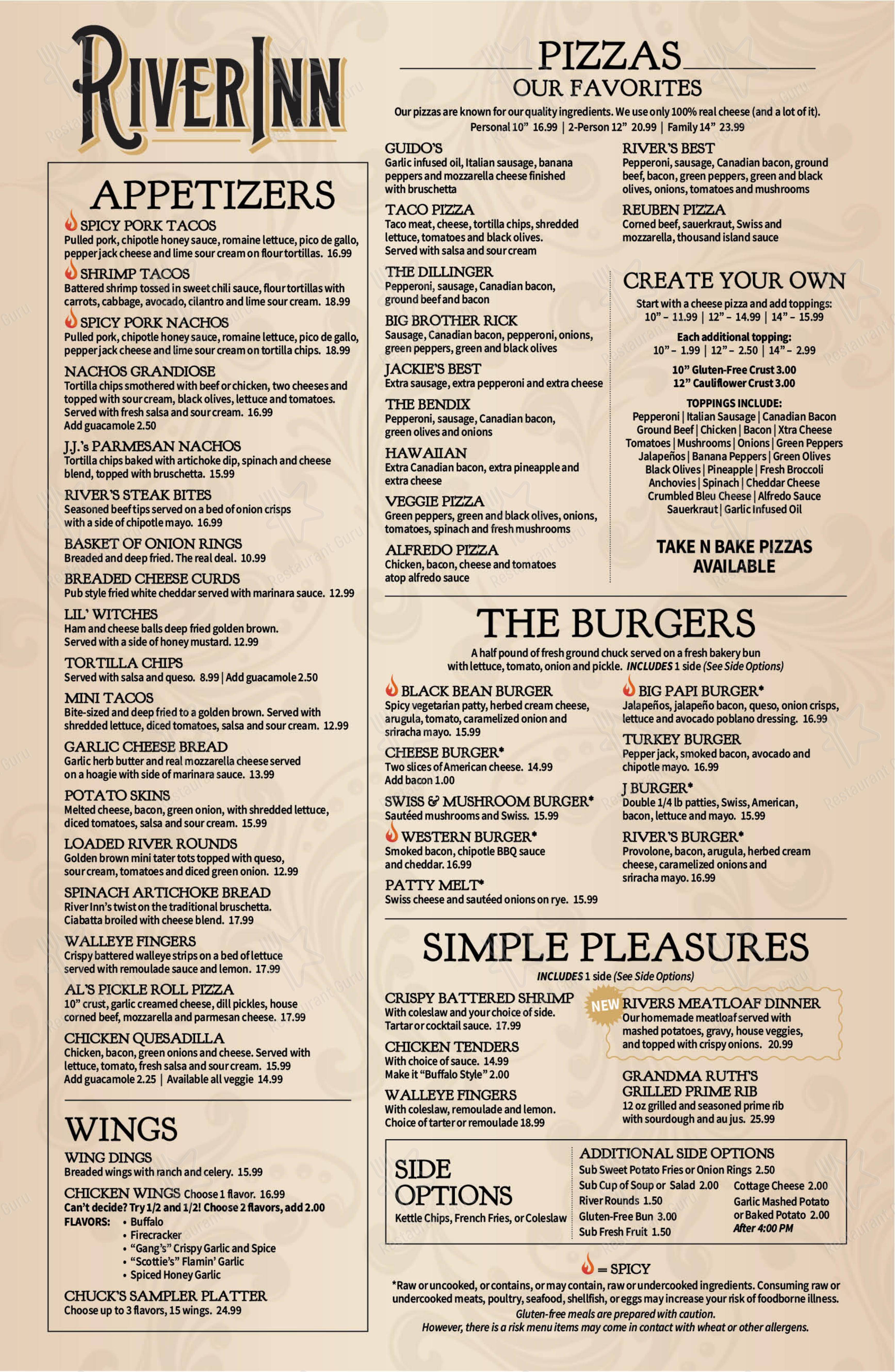 River Inn Bar & Grill в Хановере - Меню напитков