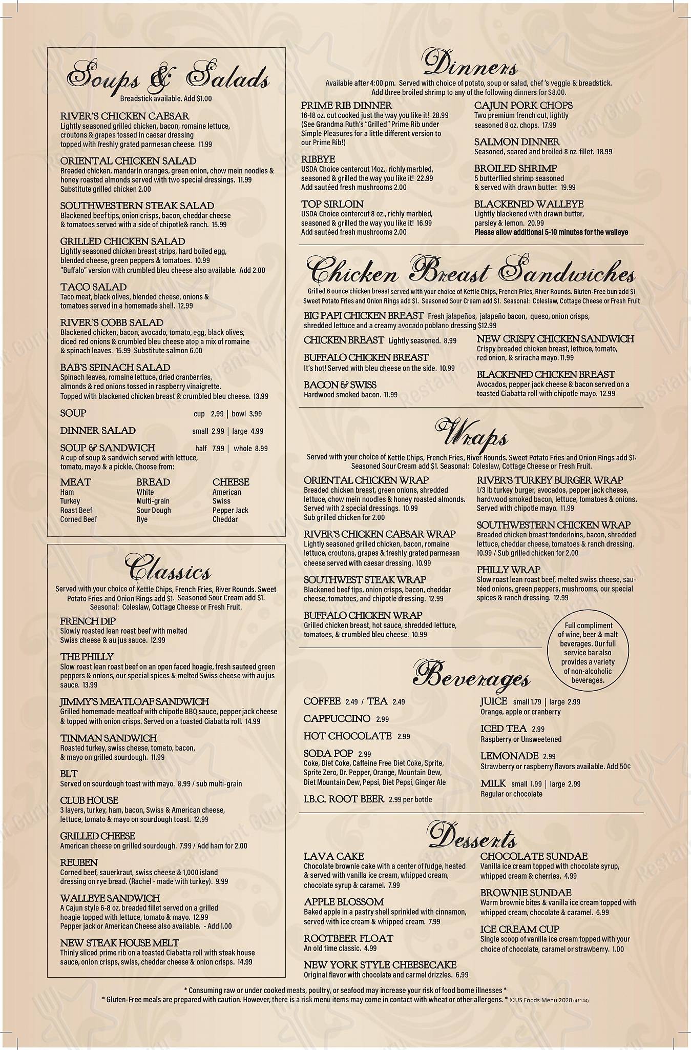 River Inn Bar & Grill в Хановере - Крафт меню