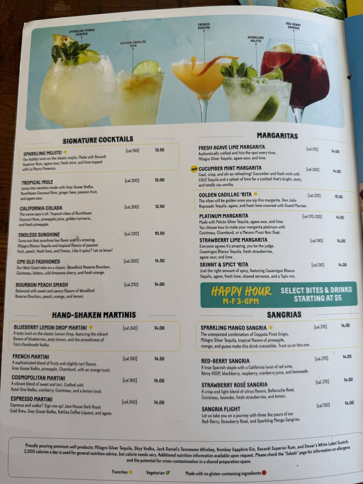California Pizza Kitchen меню