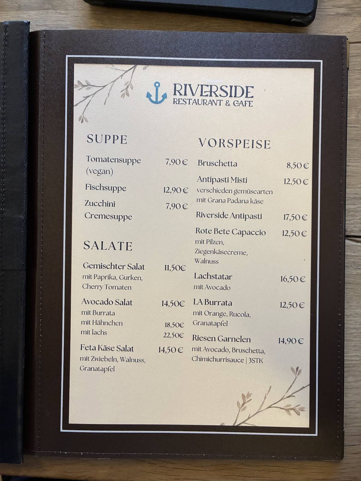 Riverside Restaurant & Cafe меню