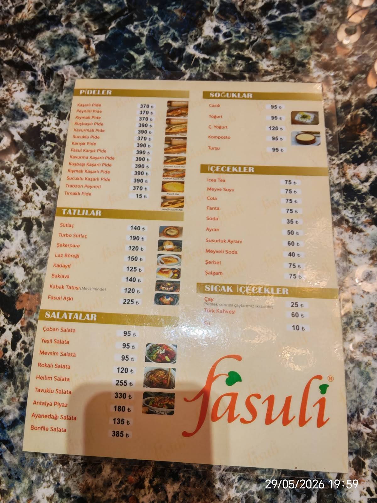 Fasuli Rize меню