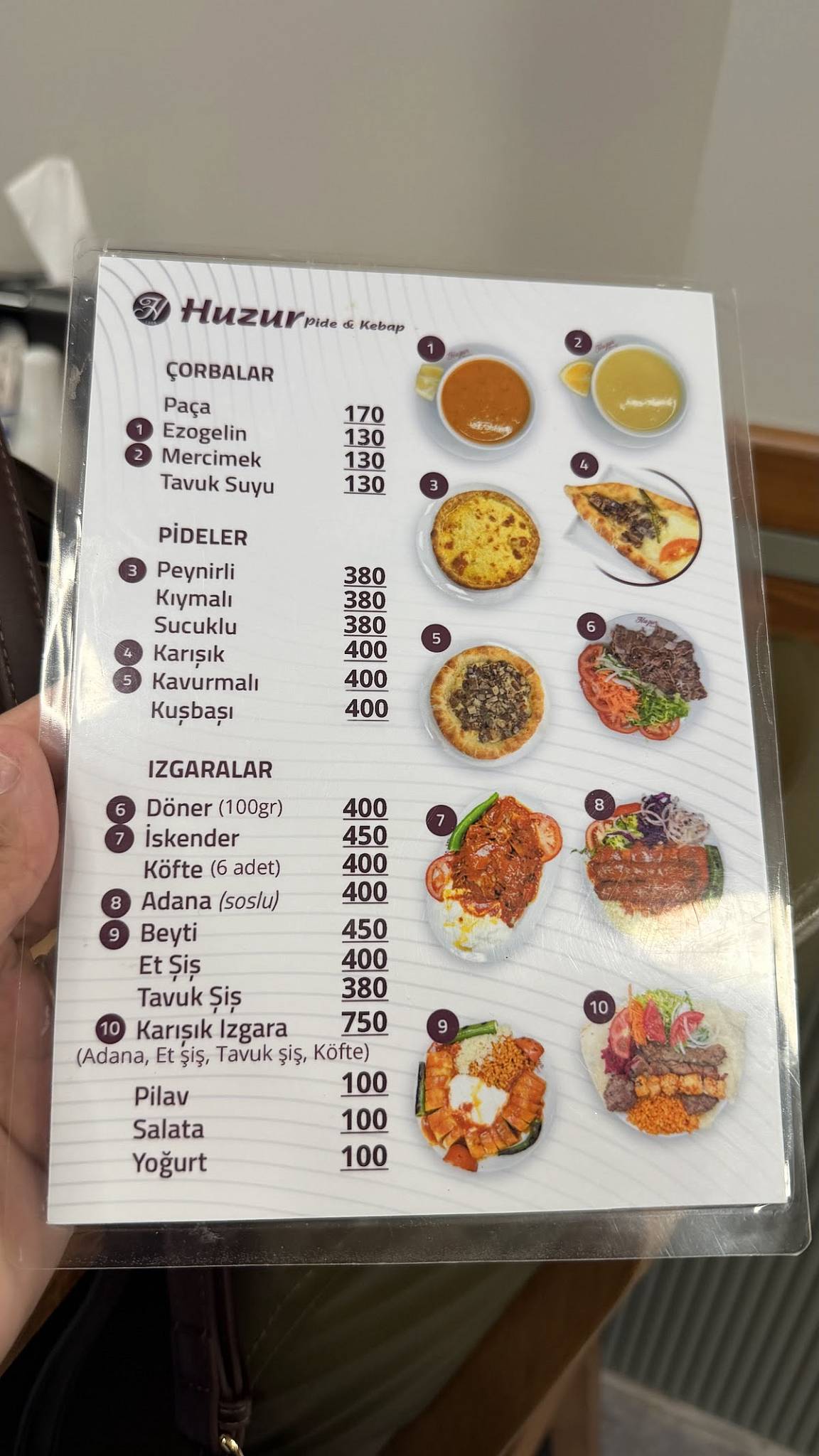 Huzur Pide & Kebap меню