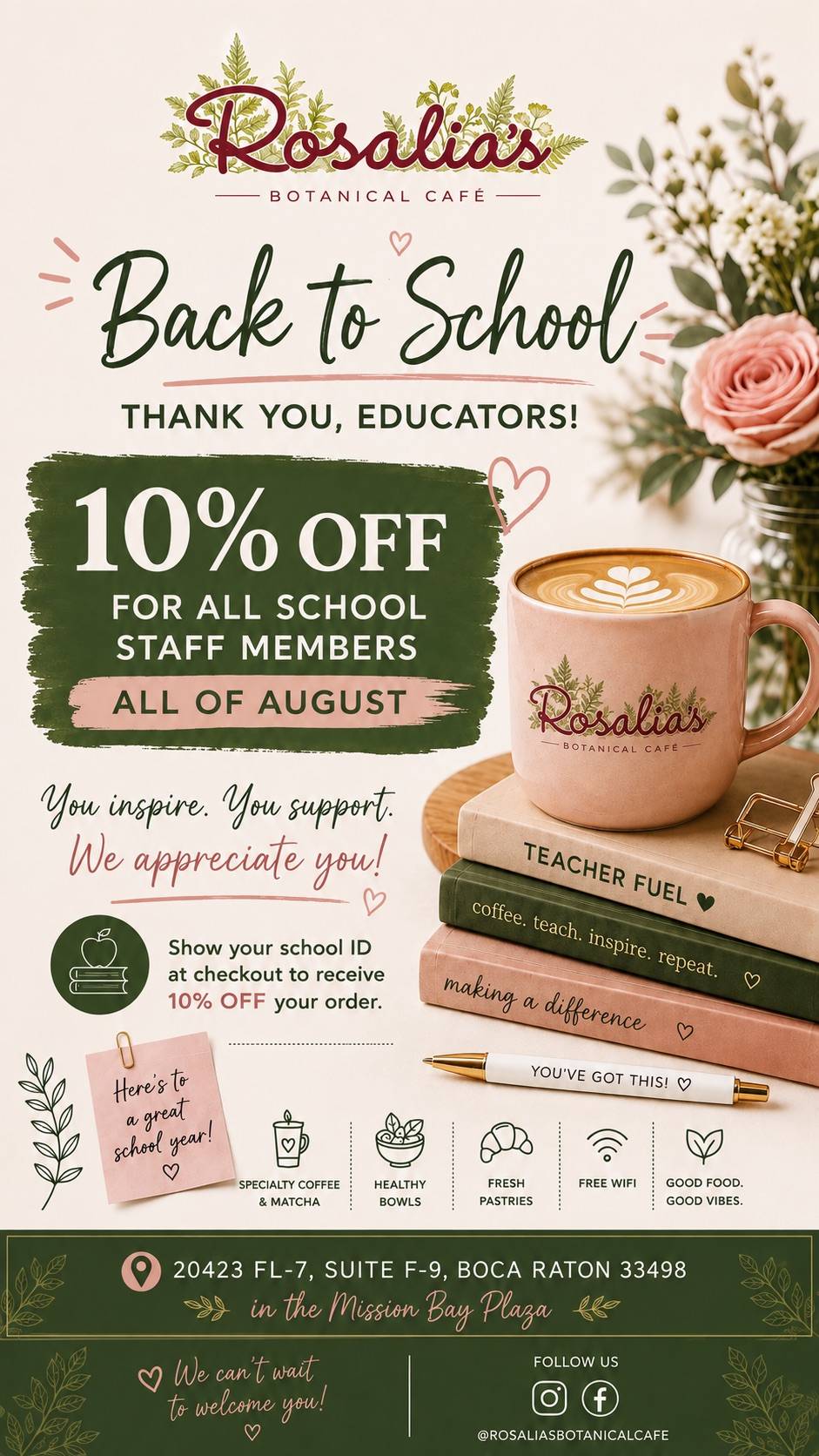 Rosalia's Botanical Cafe меню