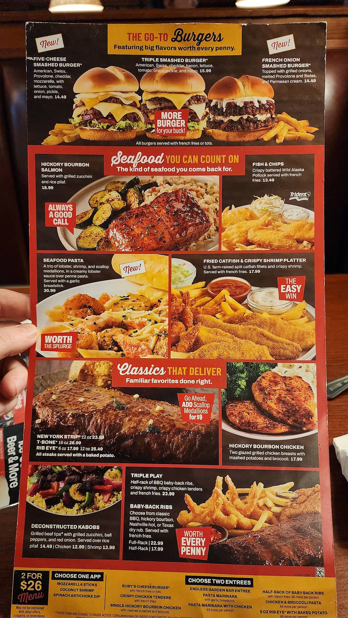 Ruby Tuesday меню
