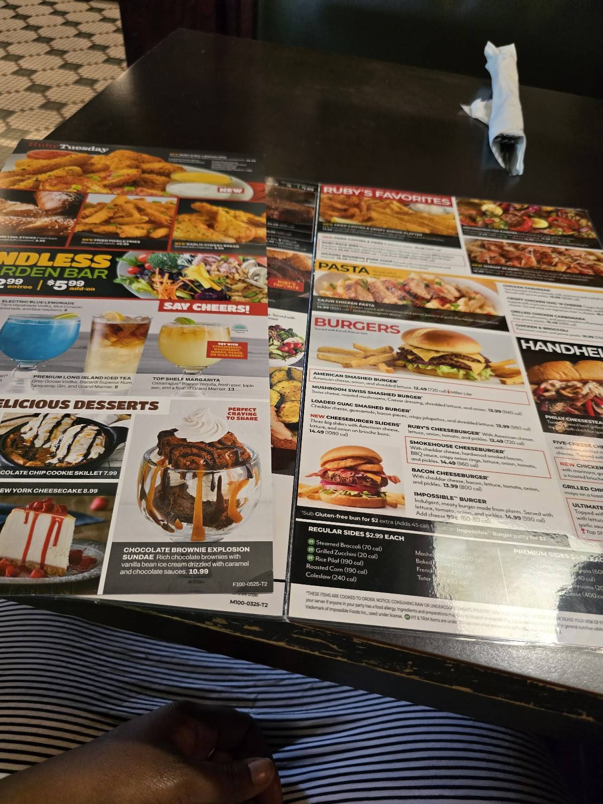 Ruby Tuesday меню