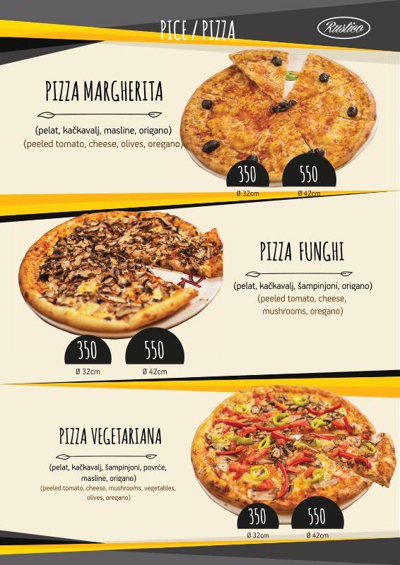 Rustico - restoran pizzeria меню