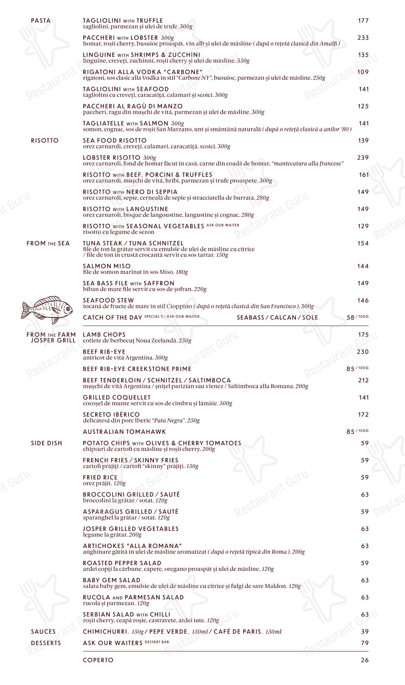 Меню ресторана SOL Restaurant - Меню напитков