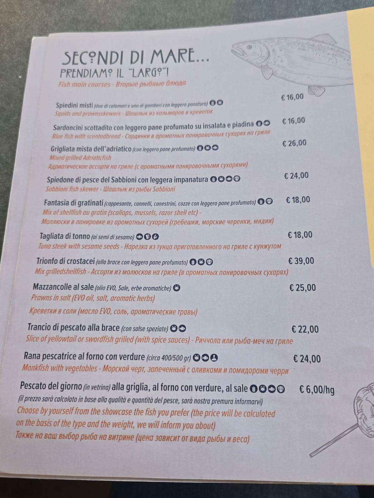 Sabbioni Pizza & Restaurant меню