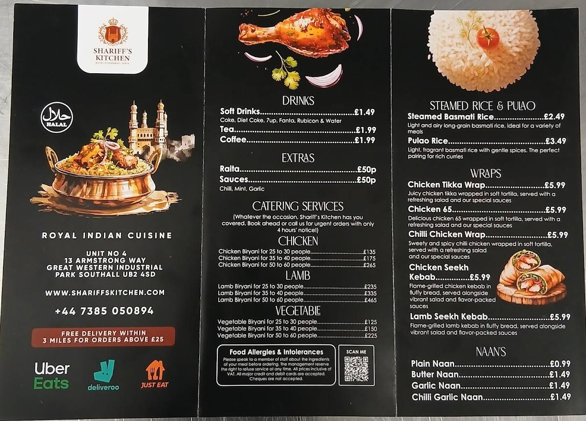 Shariffs Kitchen меню