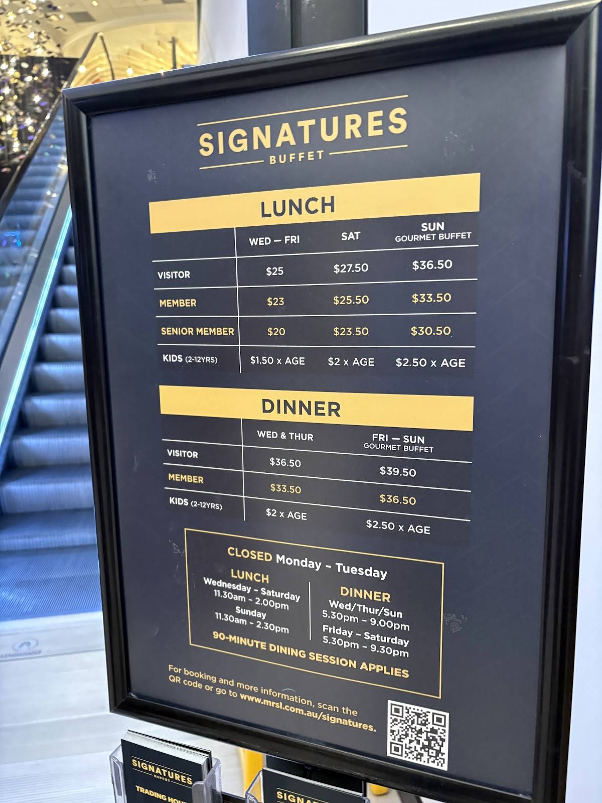 Signatures Buffet меню