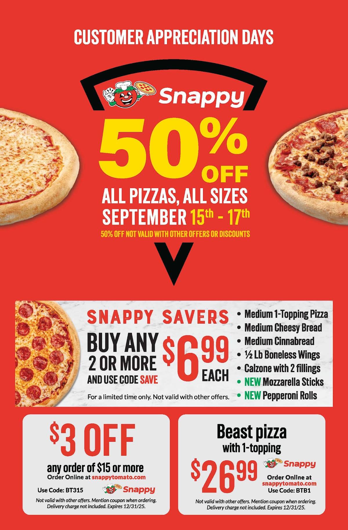Snappy Tomato Pizza меню
