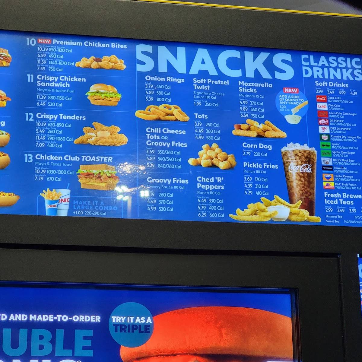 Sonic Drive-In меню