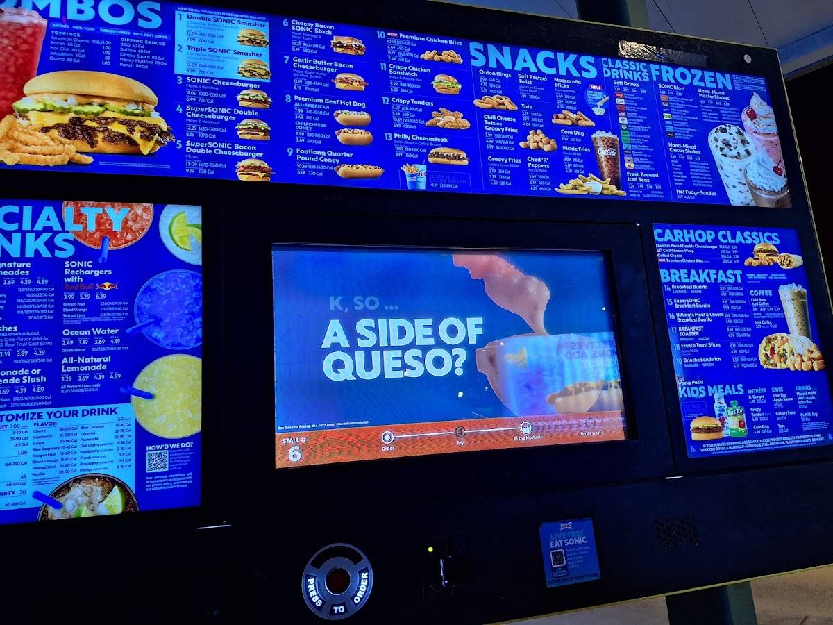 Sonic Drive-In меню