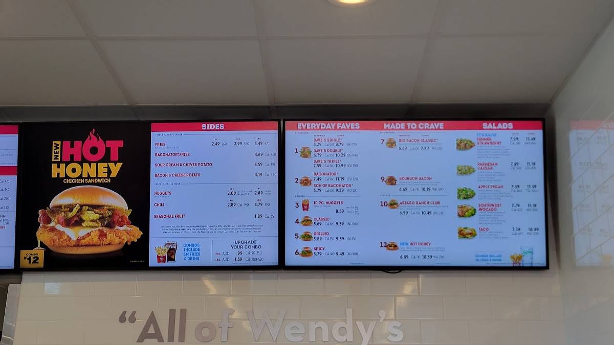 Wendy's меню