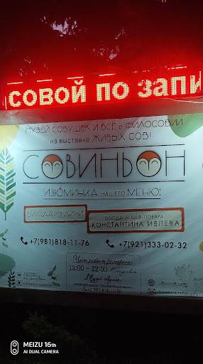 Совиньон меню