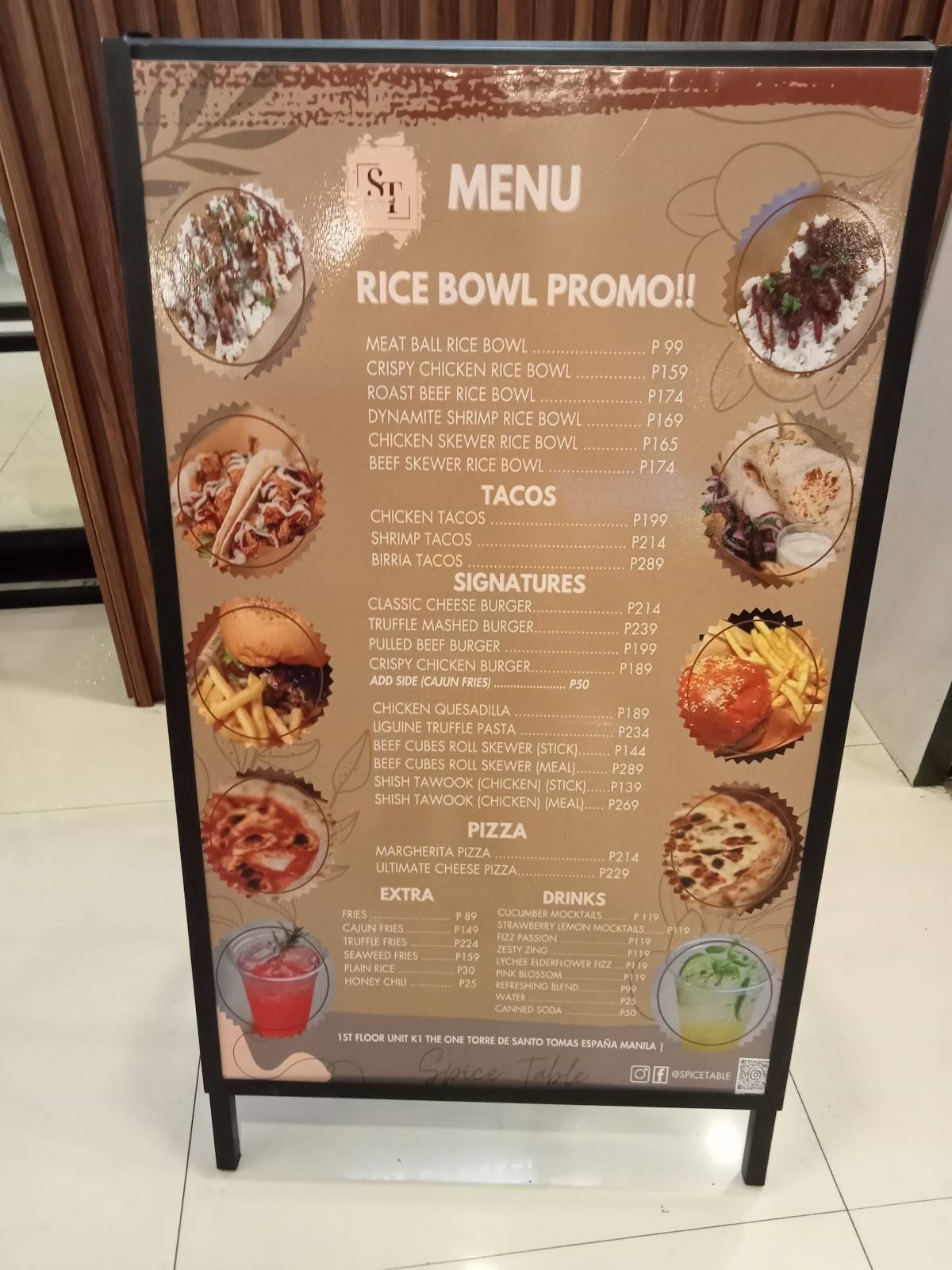 Spice Table - UST Branch меню